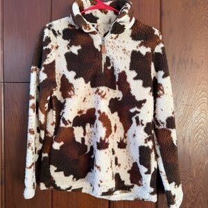 SHEIN Brown and Cream Teddy Jacket